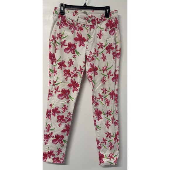 Tommy Bahama 29"x28 "White Colorful‎ Pink Floral Skinny Ankle Jeans #47 - Picture 1 of 12